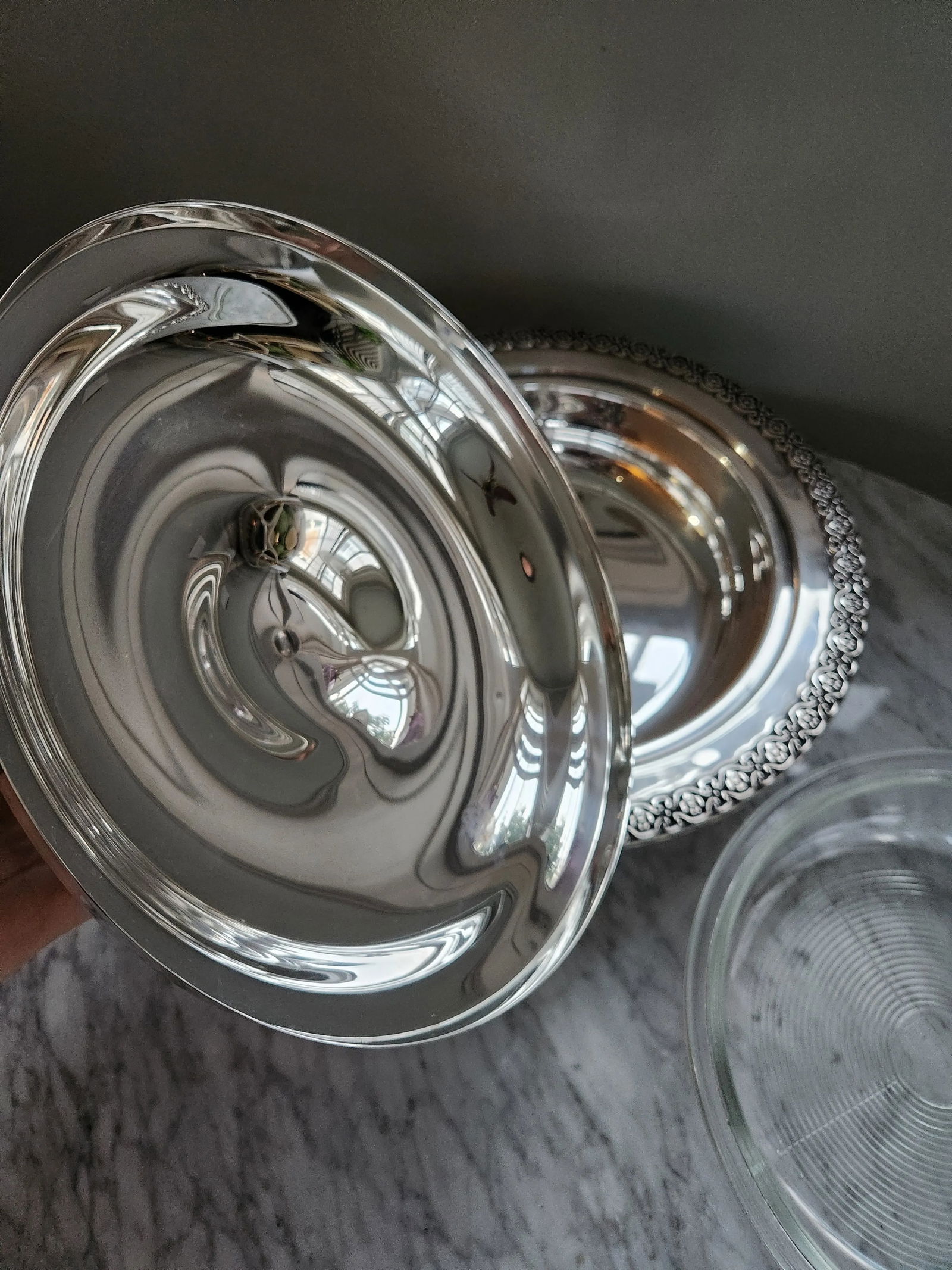 Vintage Silver Plate Chaffing Dish / Covered Dish - 8