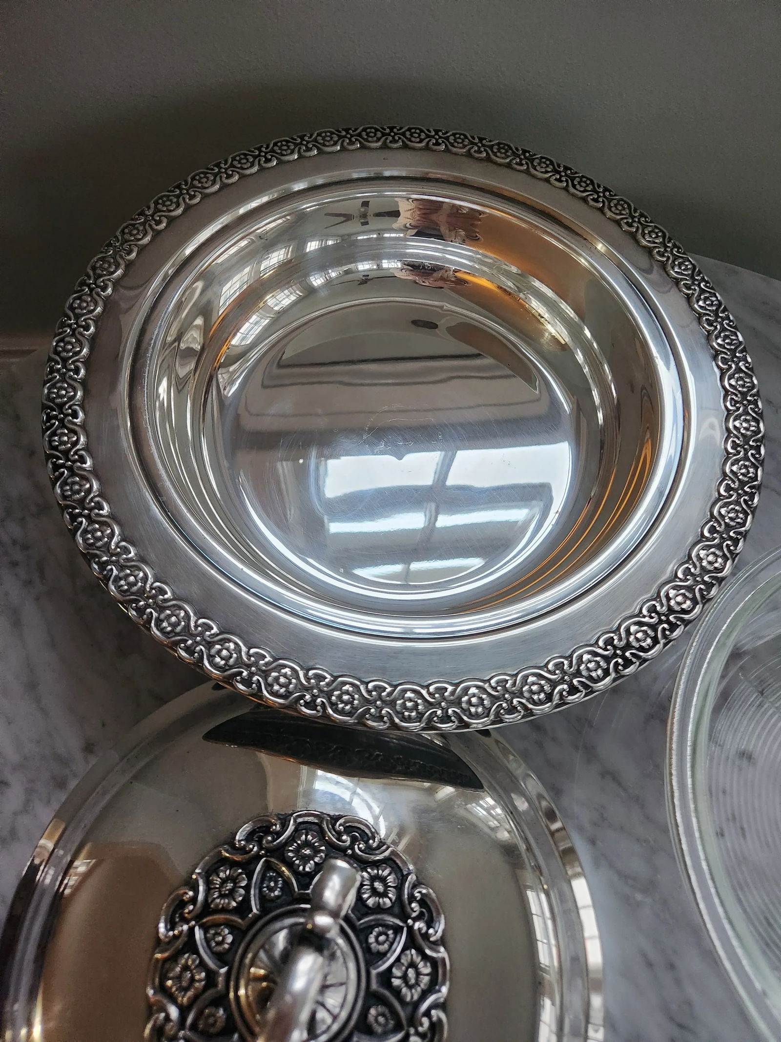 Vintage Silver Plate Chaffing Dish / Covered Dish - 9