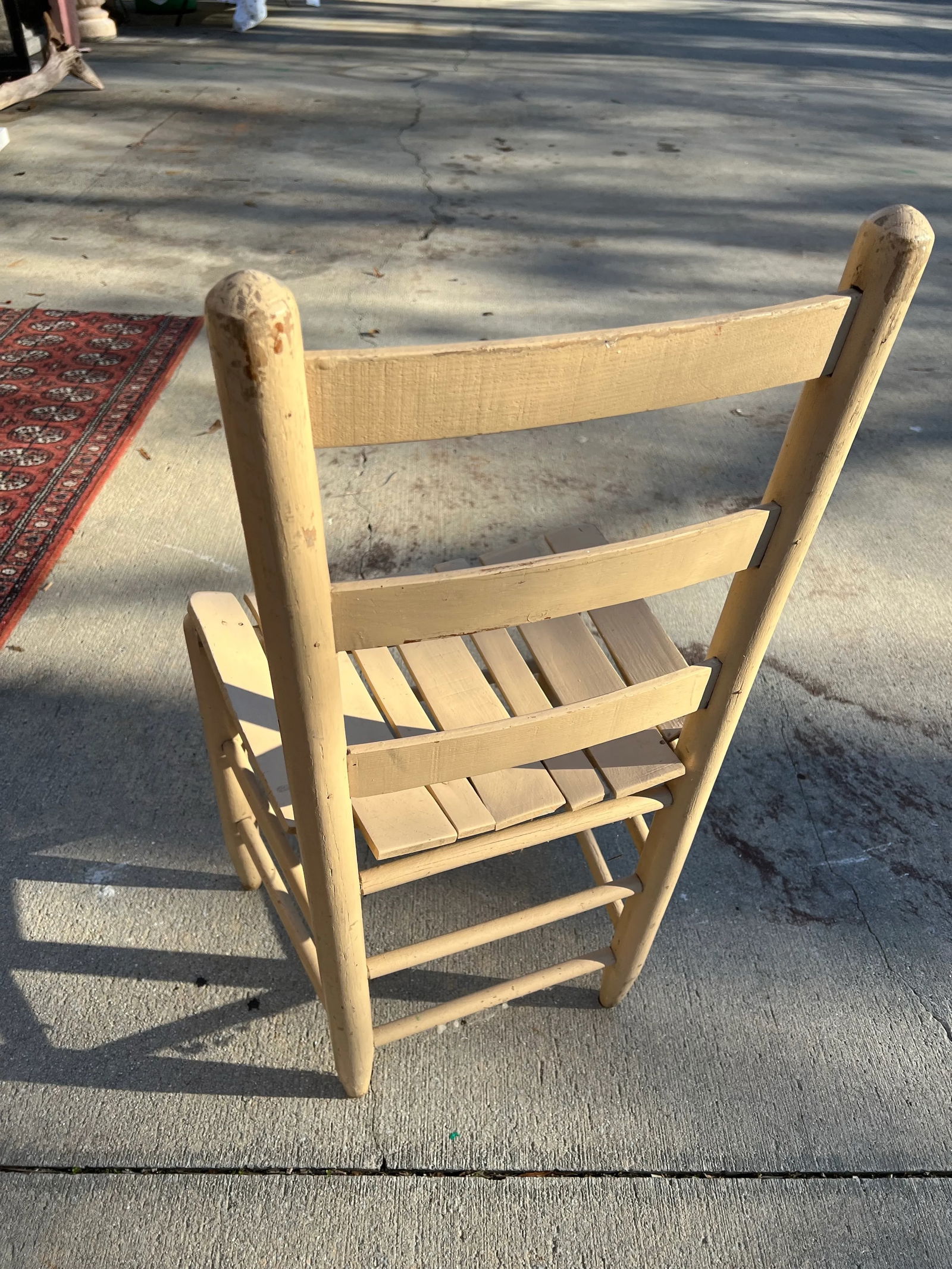 1970s Cream Wooden Slat Side Chair - 2