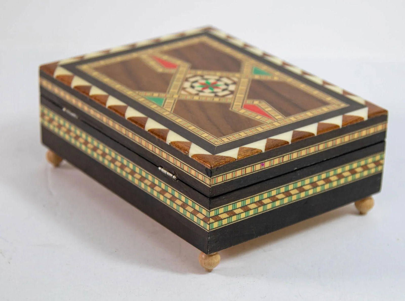 Granada Moorish Spain Inlaid Marquetry Jewelry Music Box - 2