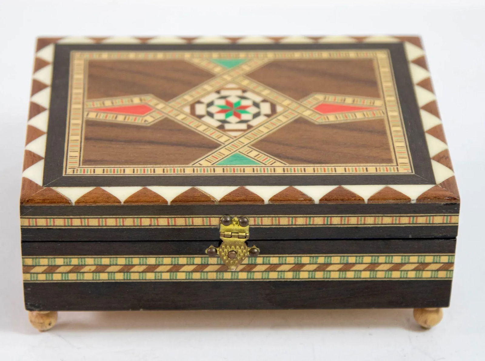 Granada Moorish Spain Inlaid Marquetry Jewelry Music Box - 3