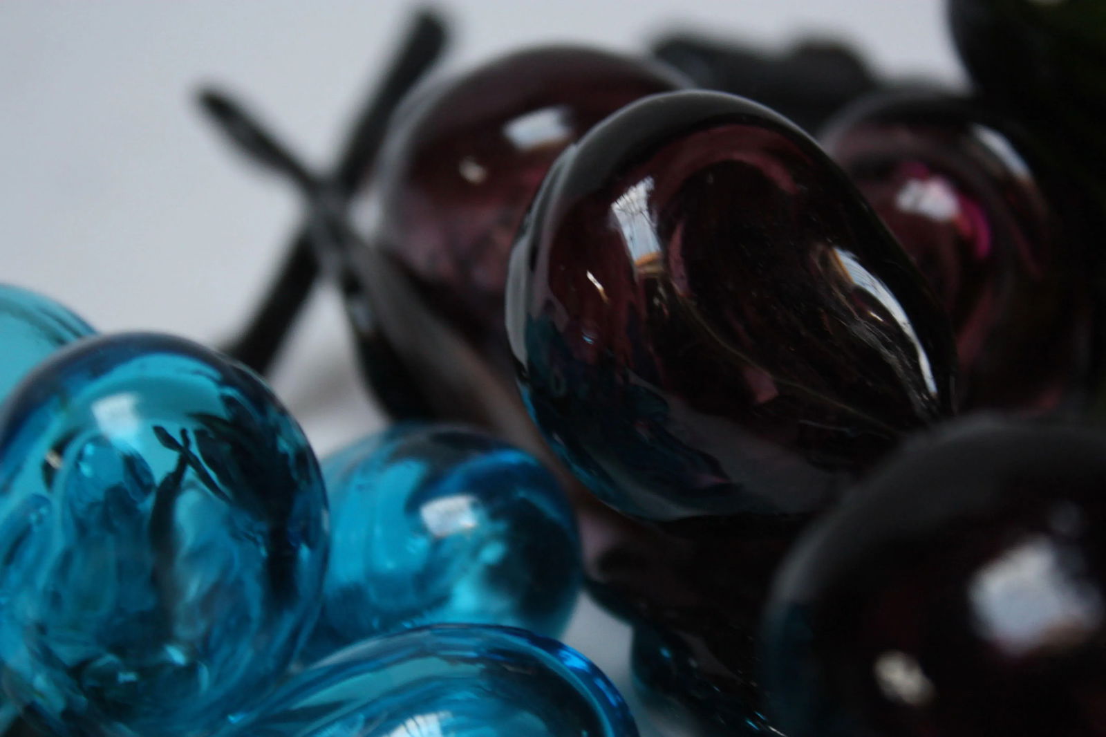 Set of Three Mid-Century Modern Blown Glass Grape Clusters - 10