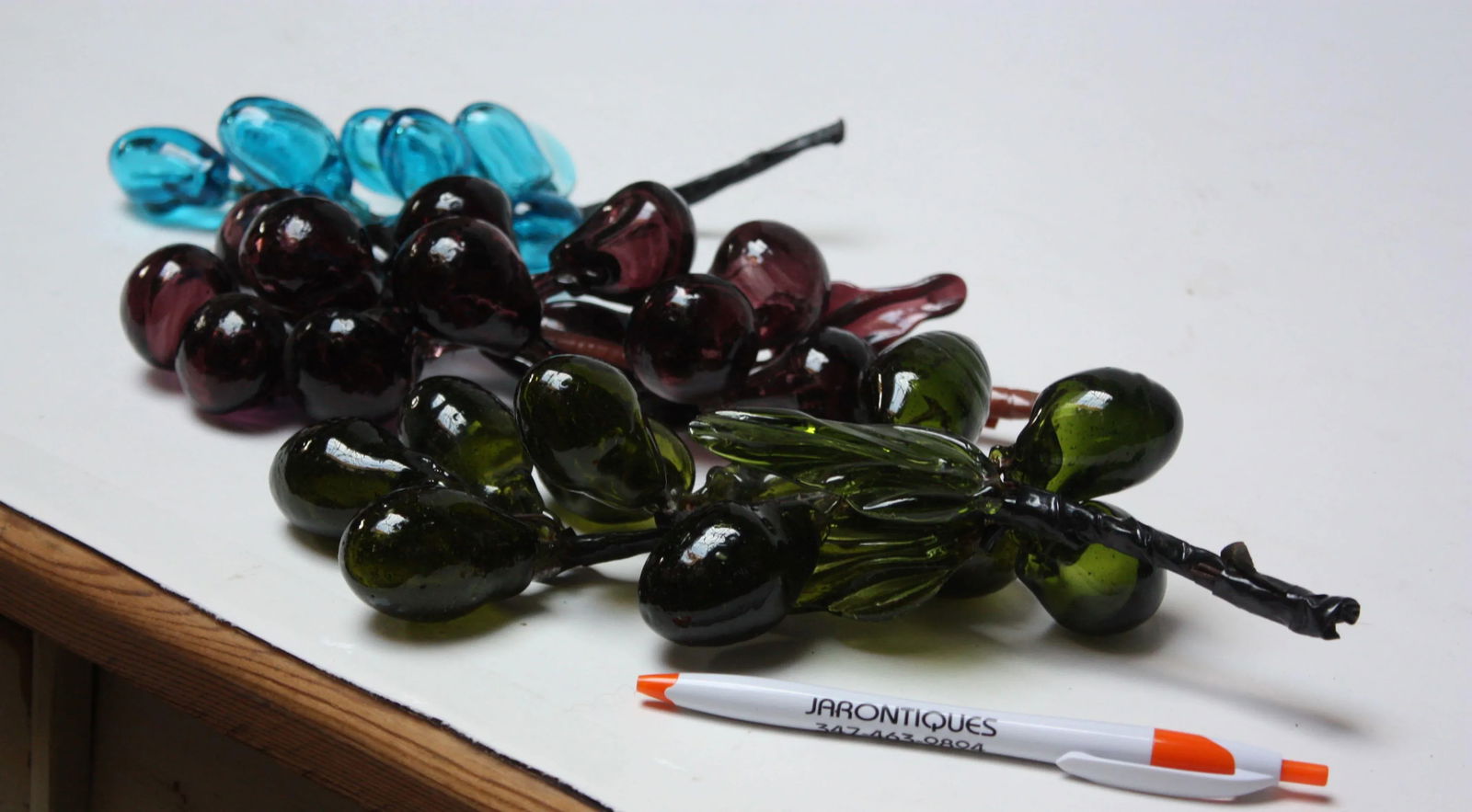 Set of Three Mid-Century Modern Blown Glass Grape Clusters - 2