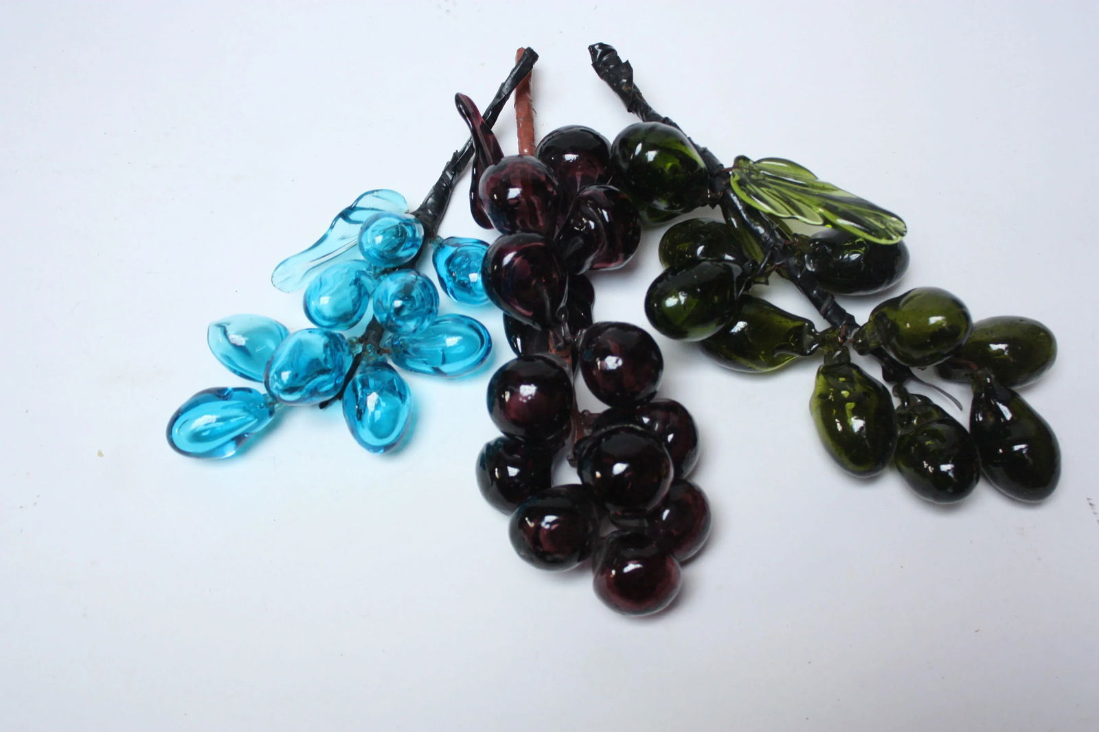 Set of Three Mid-Century Modern Blown Glass Grape Clusters - 3