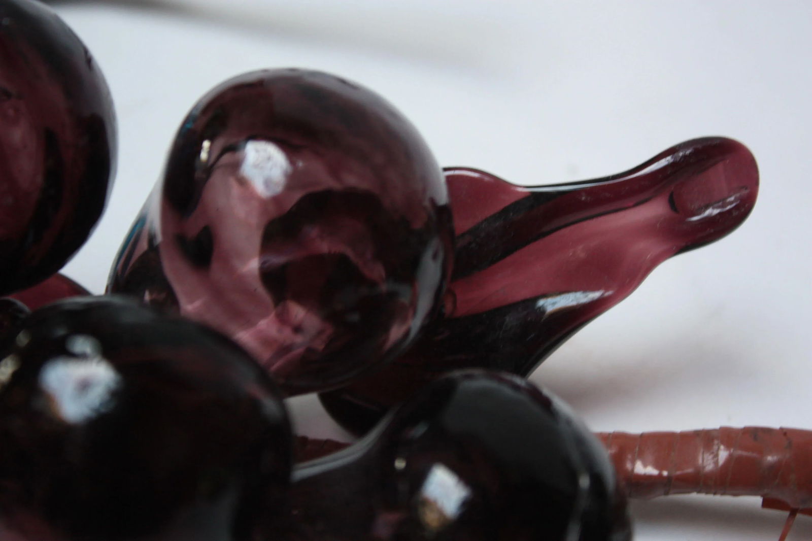 Set of Three Mid-Century Modern Blown Glass Grape Clusters - 8
