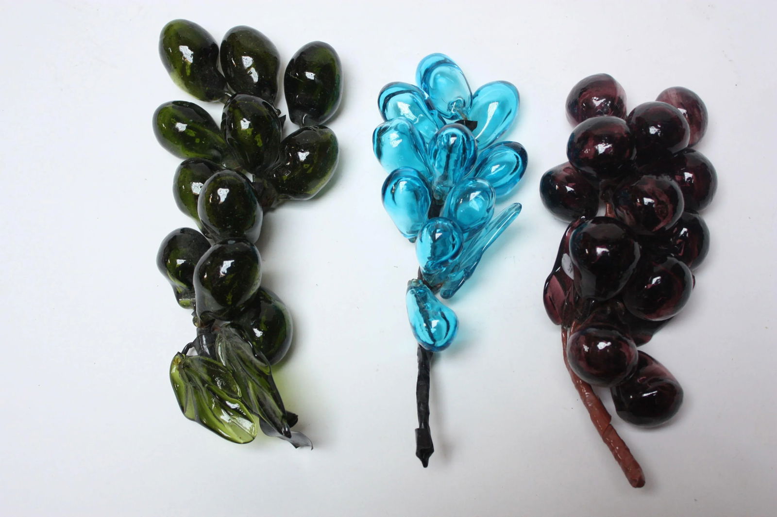 Set of Three Vintage Blown-Glass Grape Clusters - 2