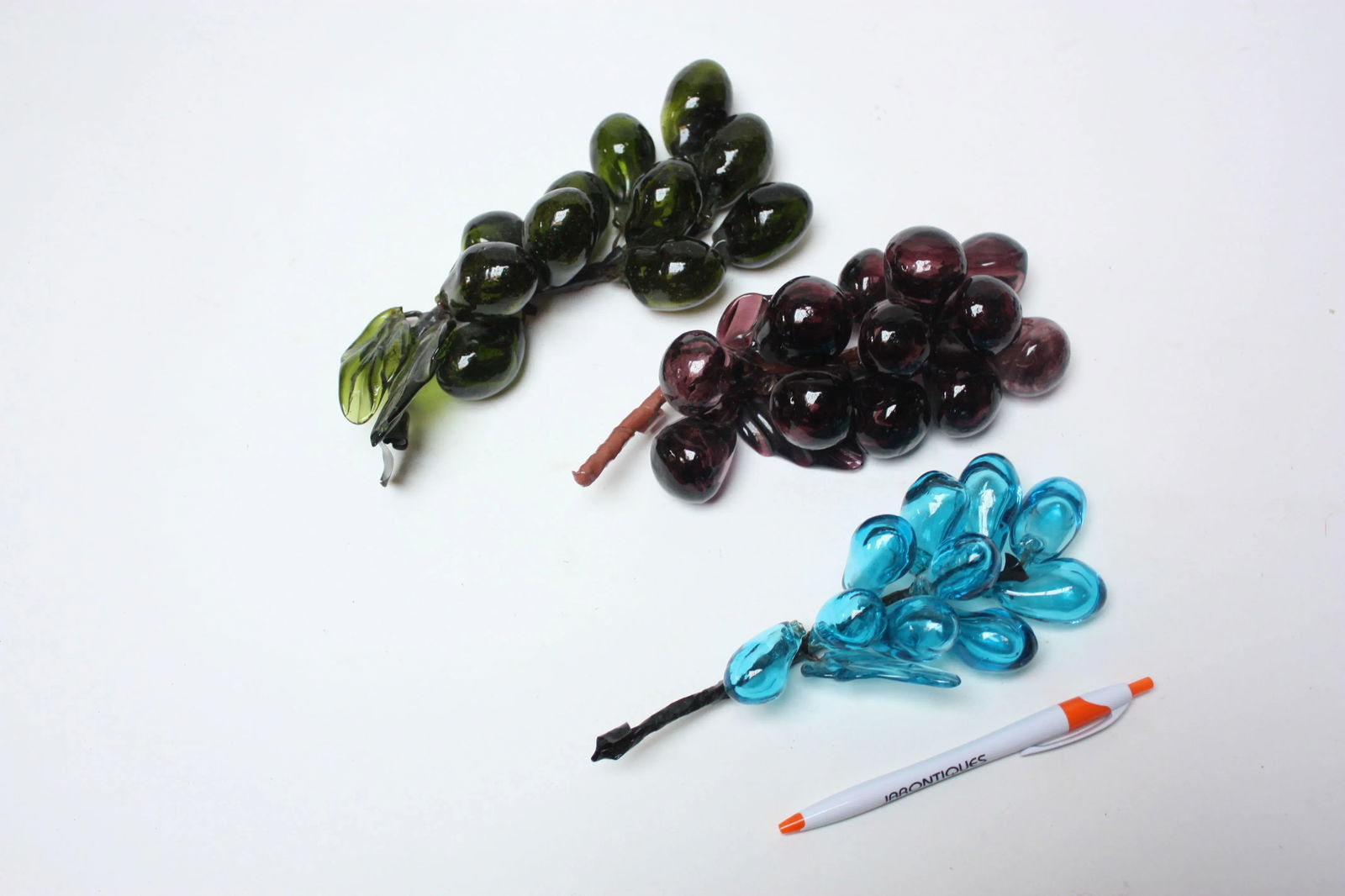 Set of Three Vintage Blown-Glass Grape Clusters - 4