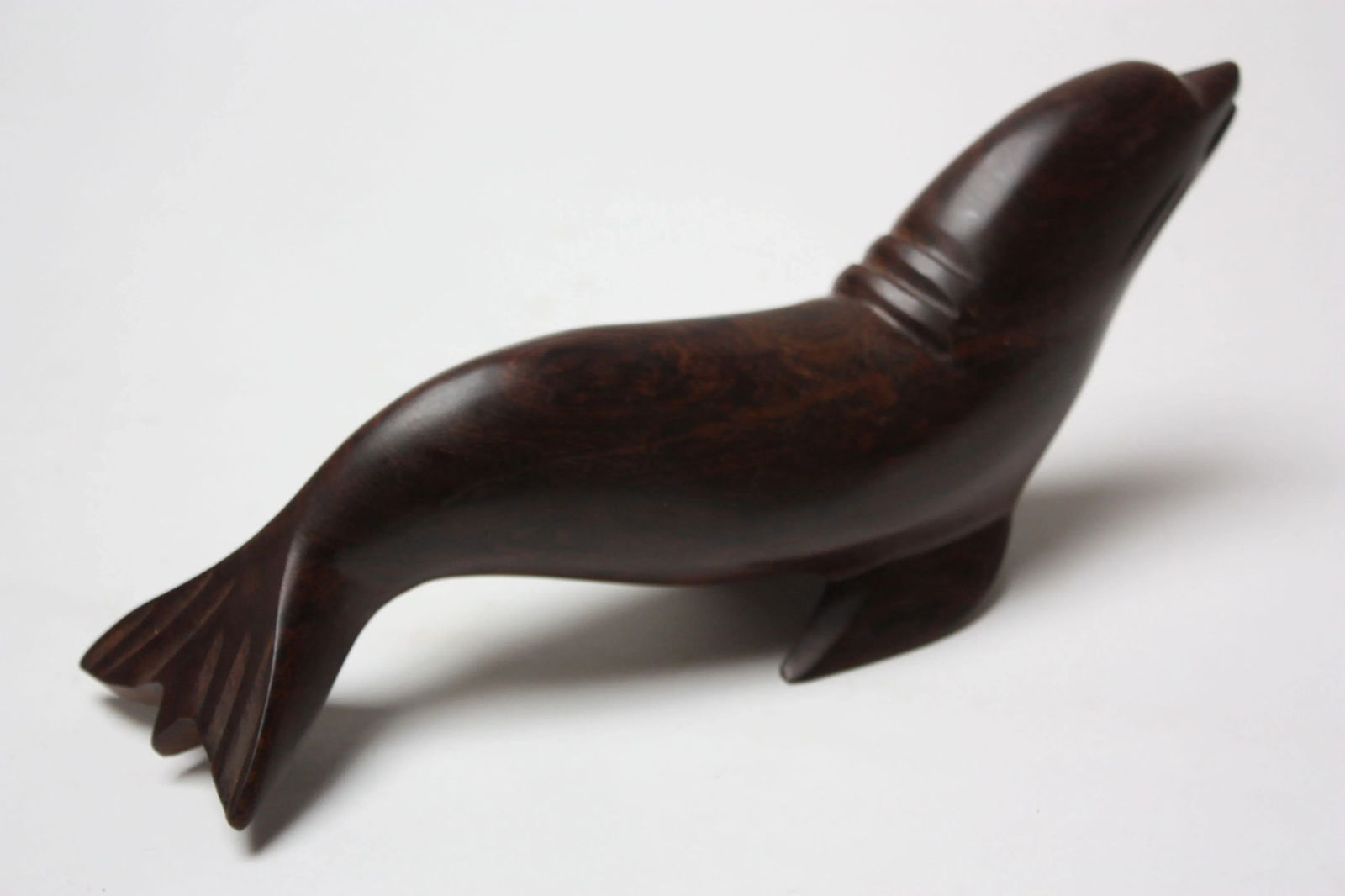 Vintage Ironwood Sea Lion Sculpture - 2