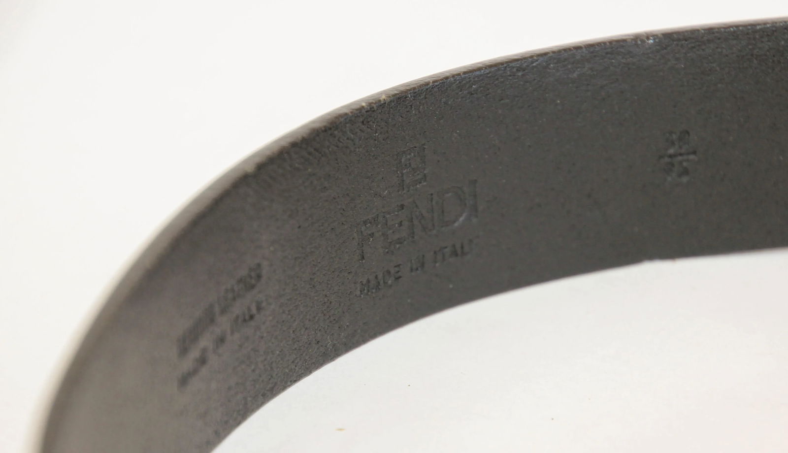 FENDI Black Leather Crocodile Cowboy Belt. - 2