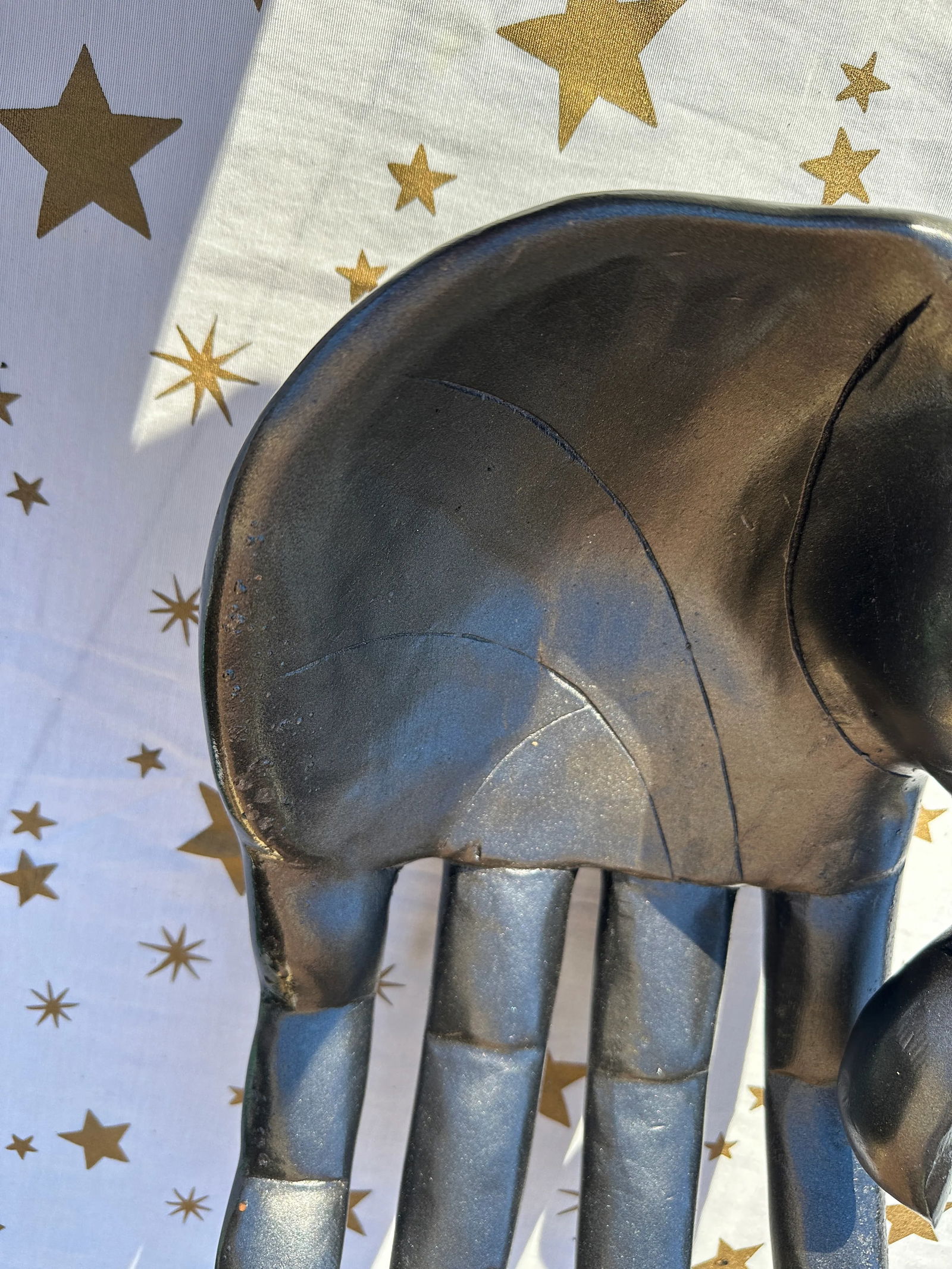 1970s Ebonized Wooden Hand Bowl - 5