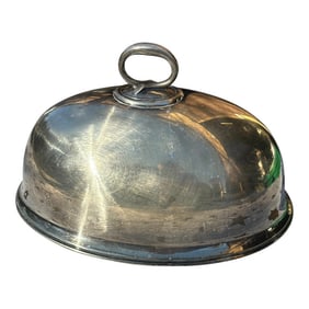 1970s Elkington Food Cloche Silverplate Stamped Meat Dome