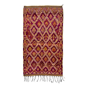 Mid-20th Century Vintage Tribal Moroccan Wool Rug in Purple