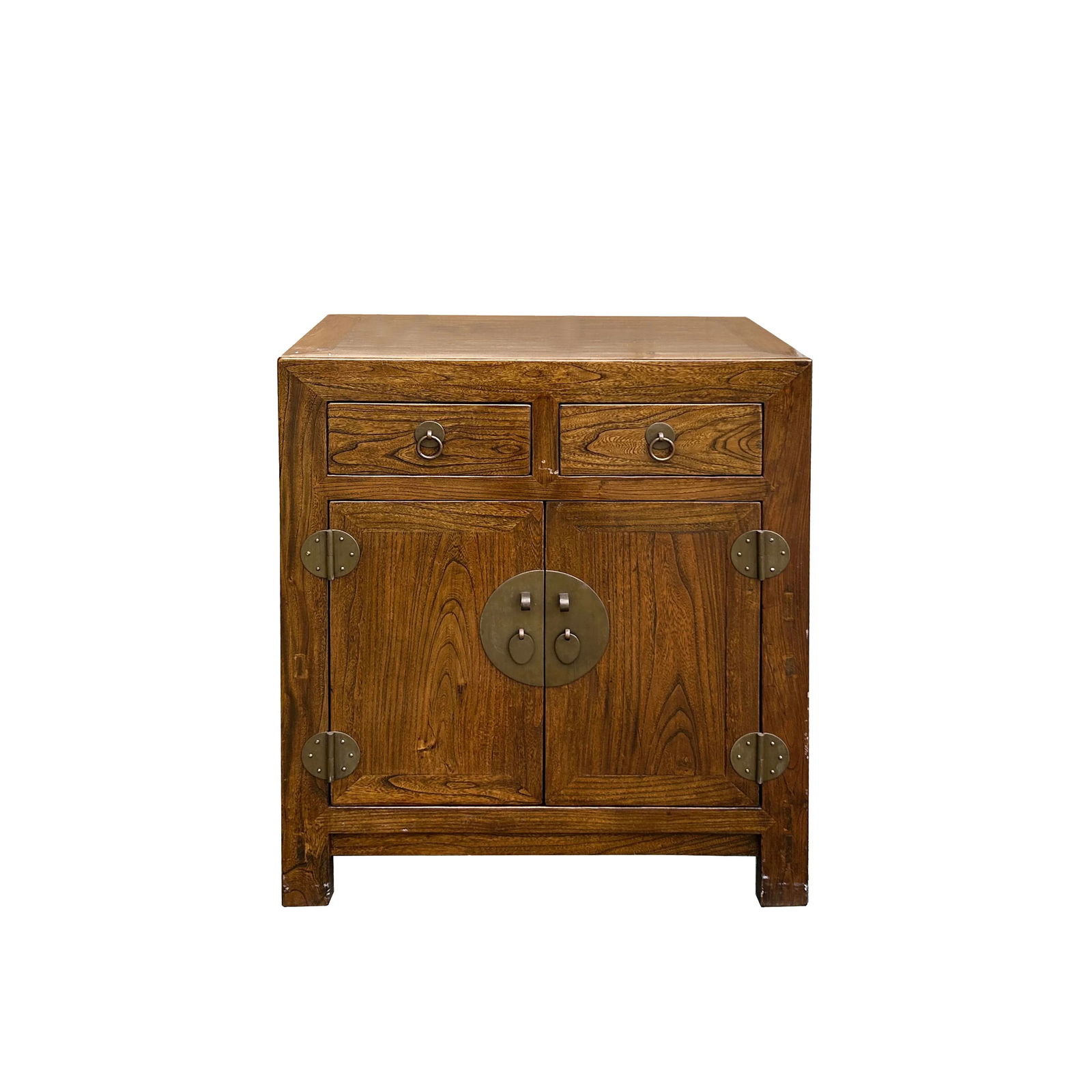 Vintage Chinese 2 Drawers Wood Pattern Brown Credenza Console Cabinet - 5