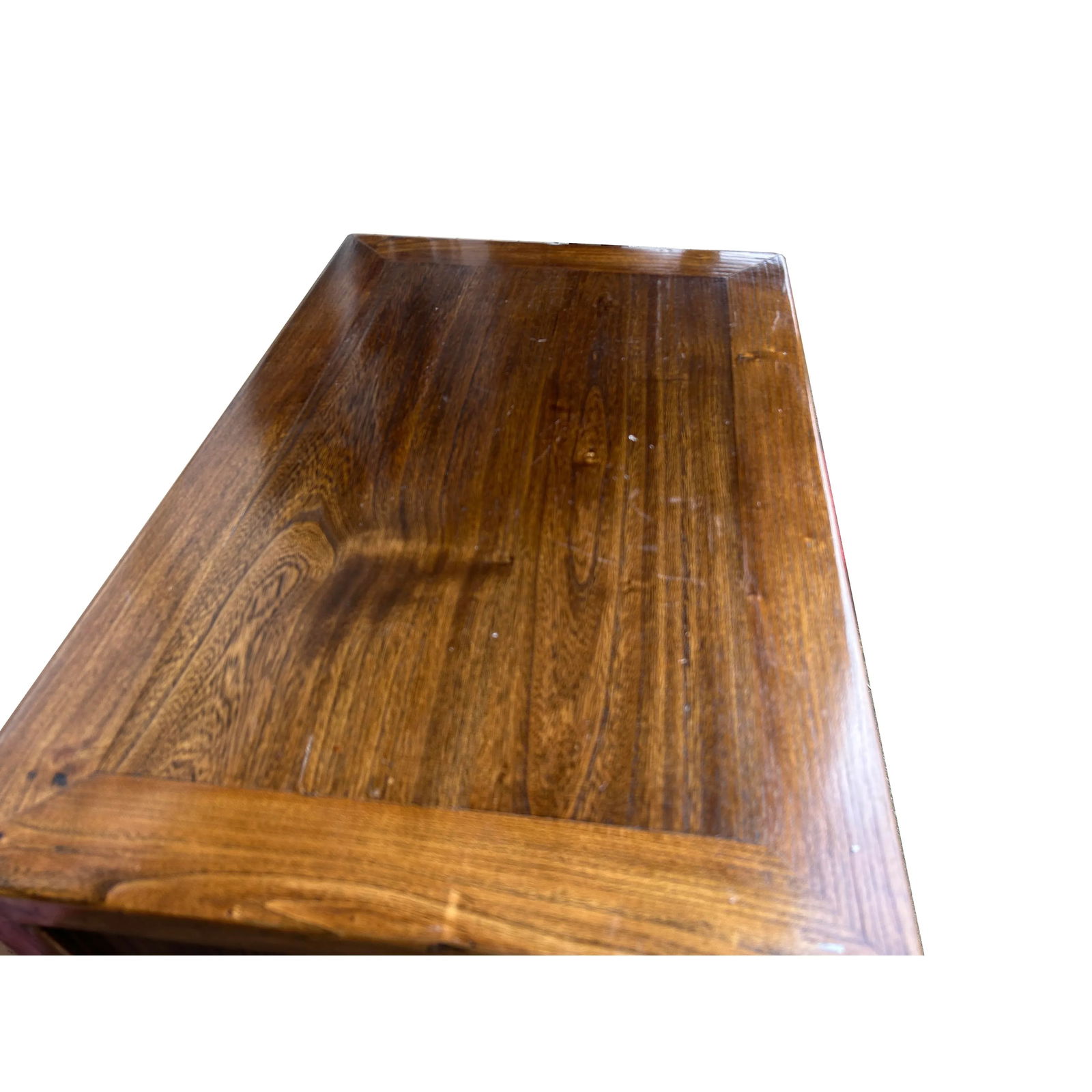 Vintage Chinese 2 Drawers Wood Pattern Brown Credenza Console Cabinet - 6