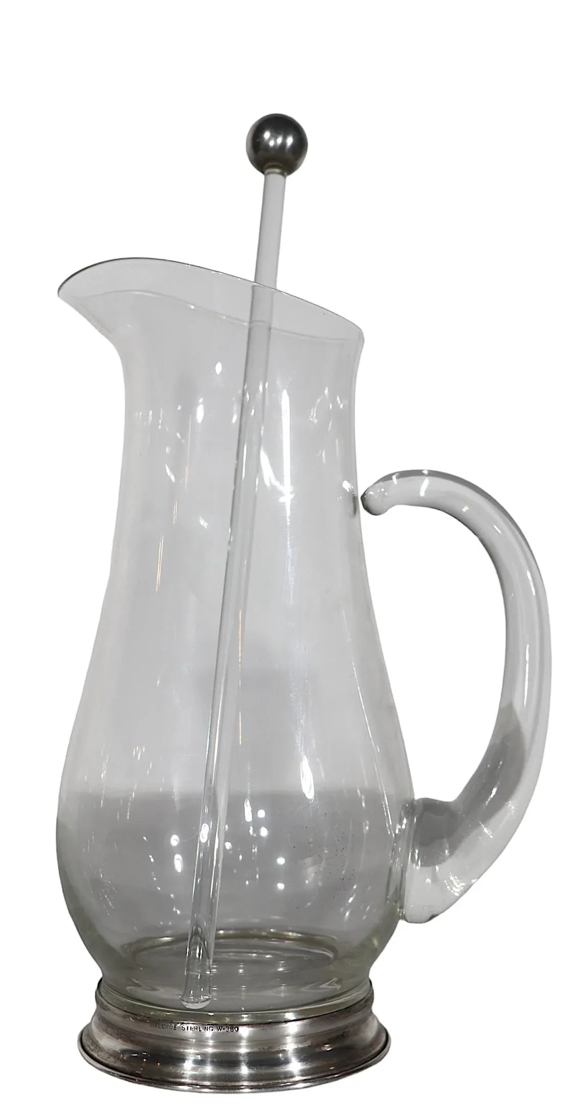 8 Pc. Wallace Sterling and Glass Mid Century Cocktail Pitcher Set - 5