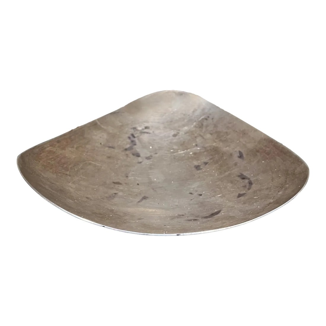 1960s Modernist Silverplated Serving Dish Fisher: AMBIANIC presents 1960s Silverplated Footed Serving Dish Modernist Round Triangle Fisher stamped k85 8.5 diameter x 2.25 h Unrestored original vintage condition See images provided Condition: Alterati