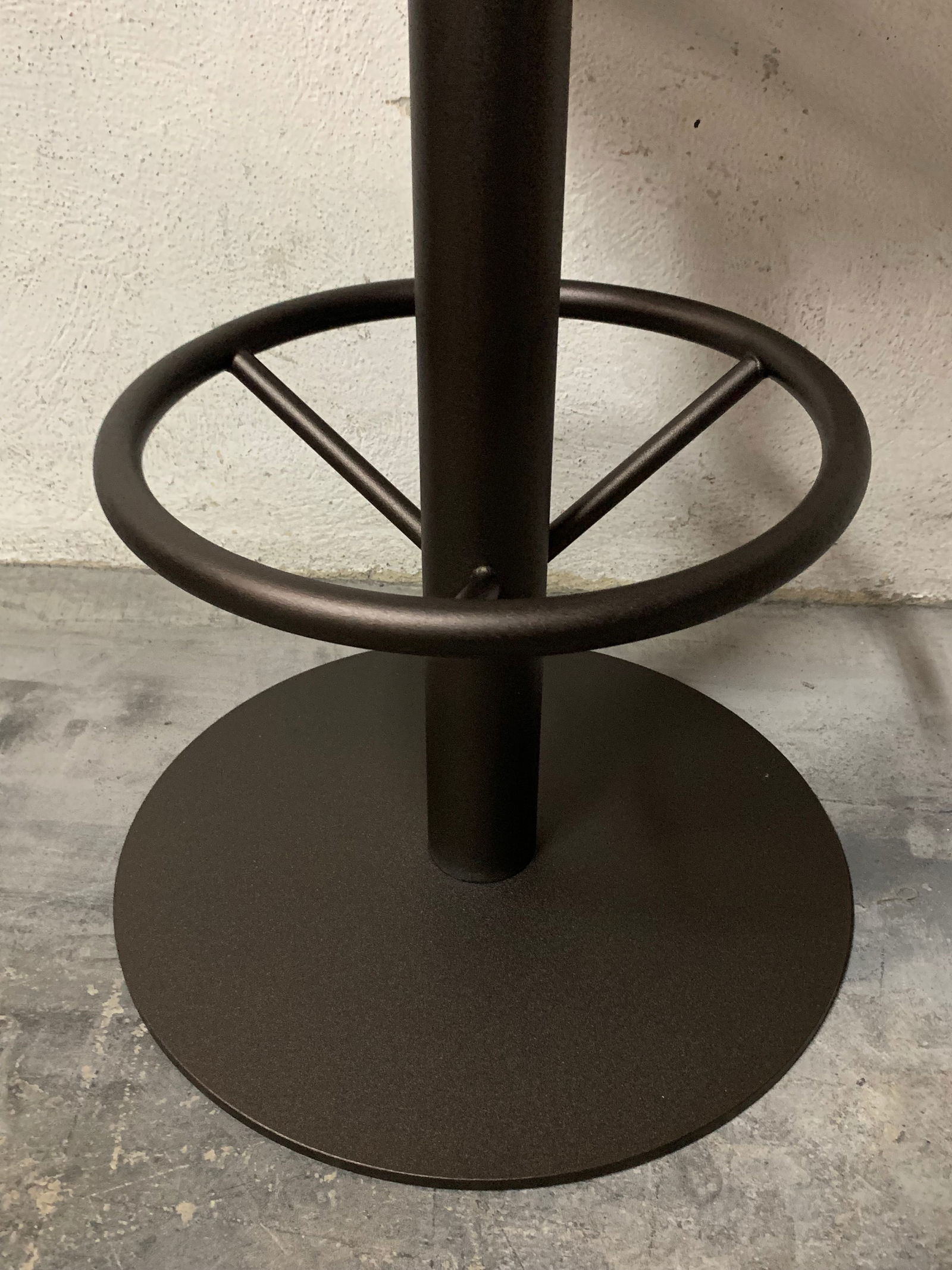 New Industrial Wrought Iron Shop Stool With Turquoise Wood Seat - 9