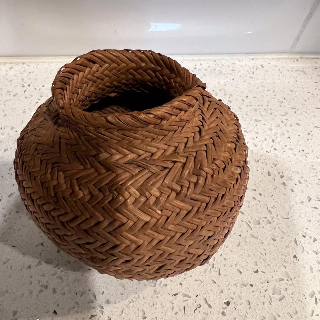 Vintage Handmade Natural Woven Mini Basket - 4