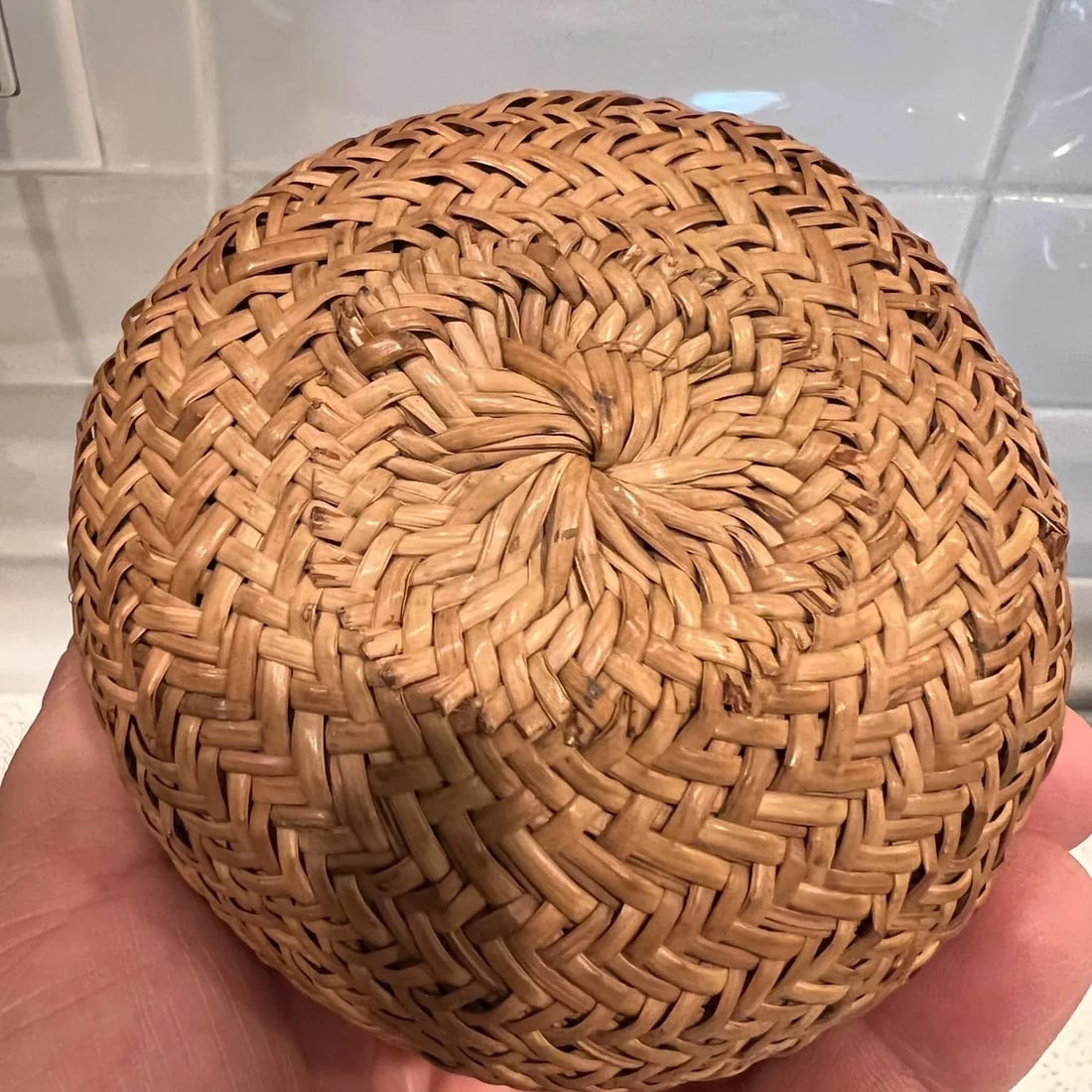 Vintage Handmade Natural Woven Mini Basket - 6