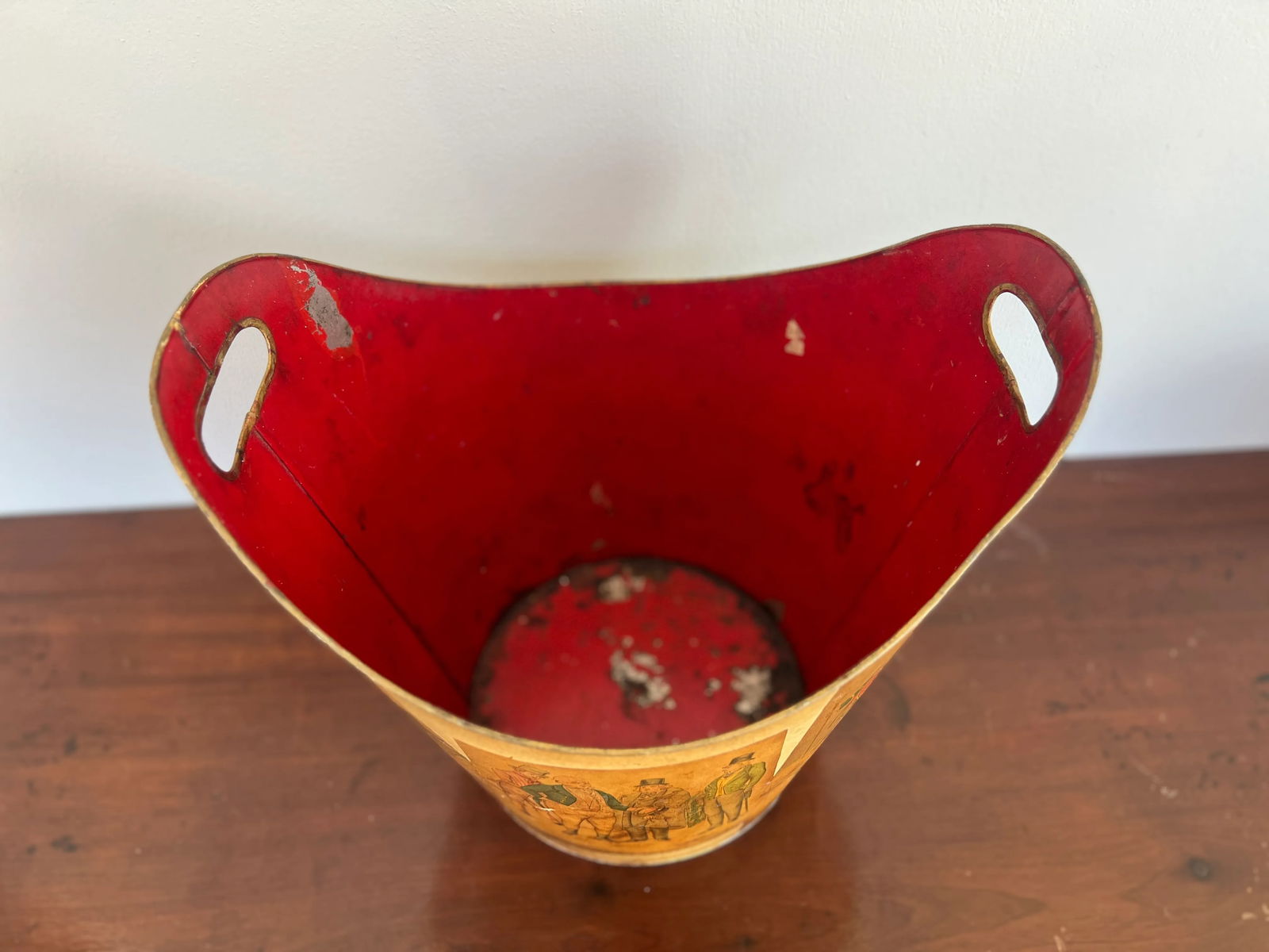 Vintage Mr Pickwick & His Friends Tole Bucket or Trash Can - 5