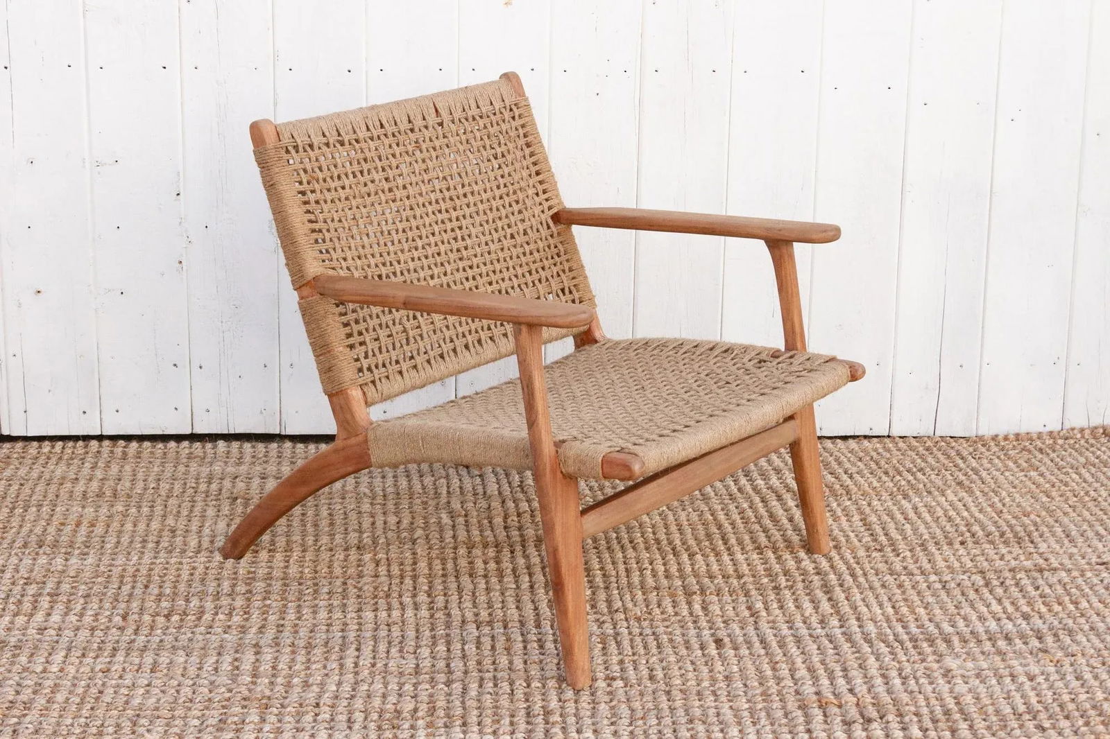 Mid-Century Style Jute Armchair - 3