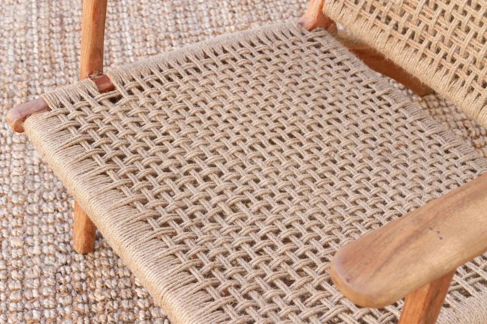 Mid-Century Style Jute Armchair - 6