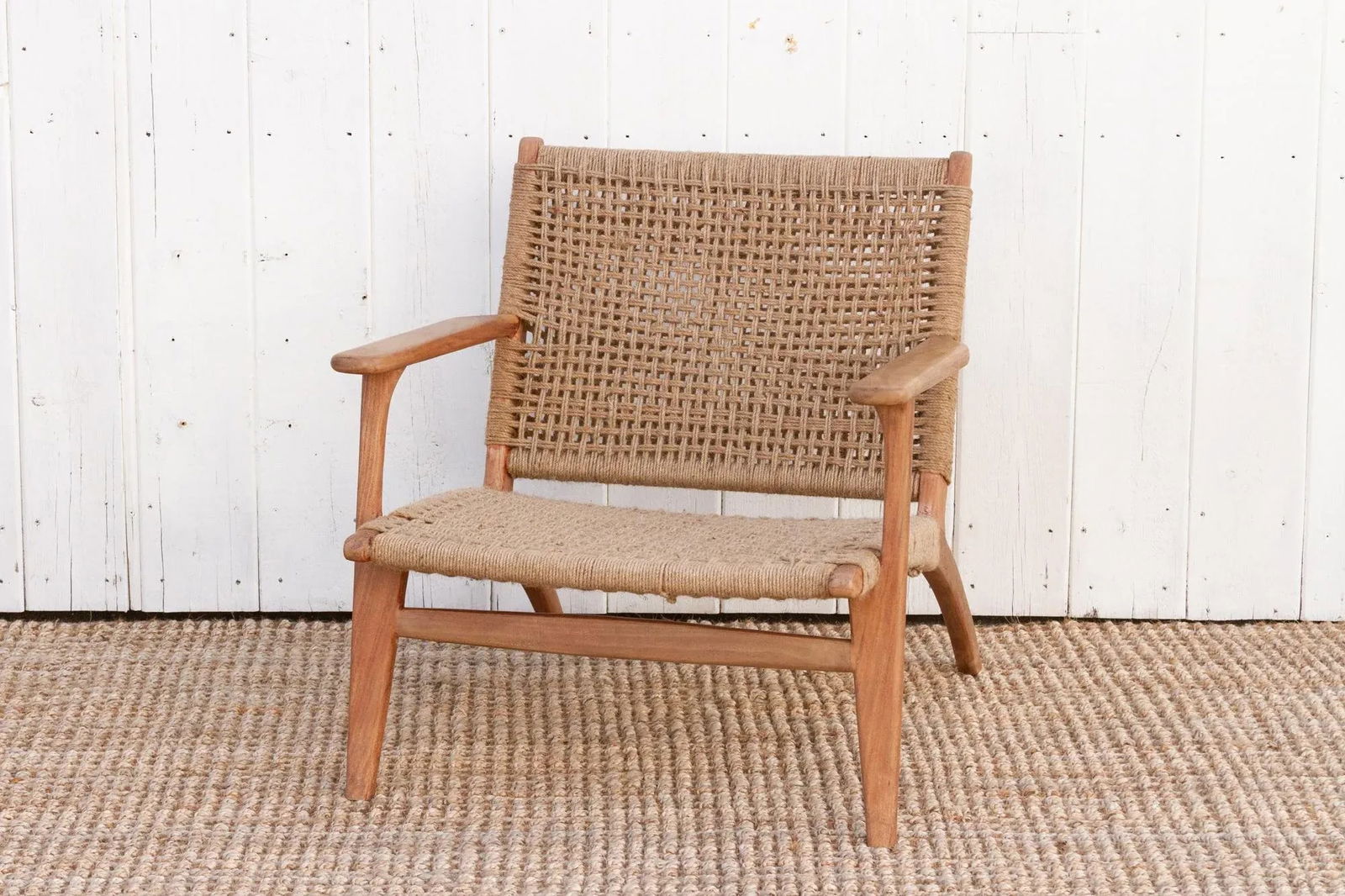 Mid-Century Style Jute Armchair - 8