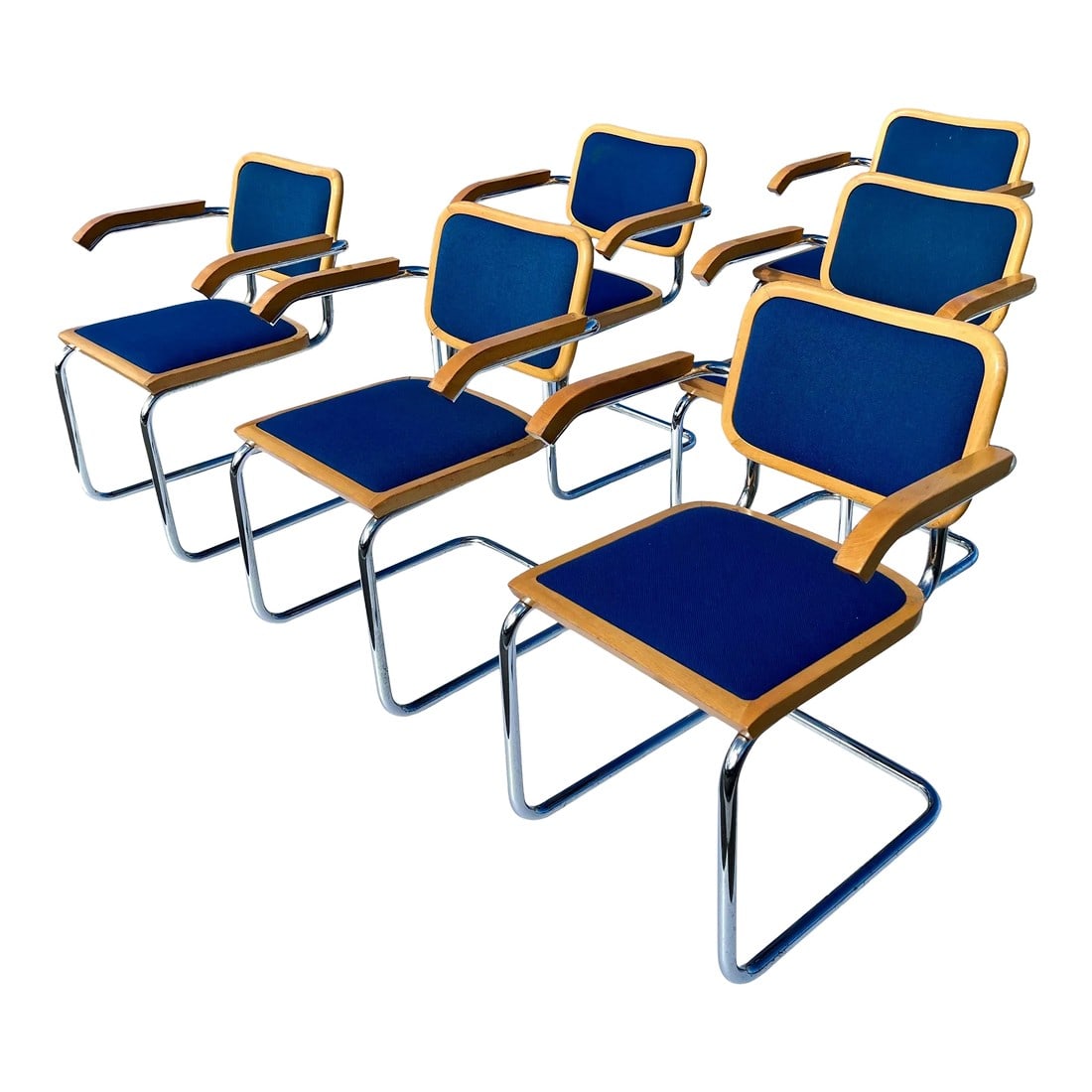 Lowenstein Chrome Wood Cesca Dining Chairs - Set of 6 (1 of 5)