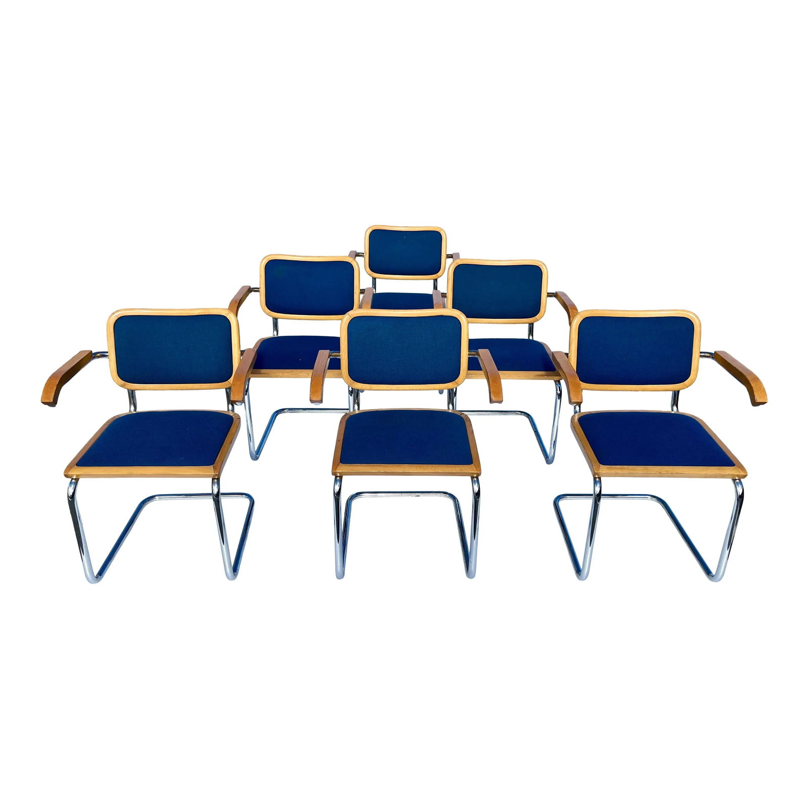 Lowenstein Chrome Wood Cesca Dining Chairs - Set of 6 - 2