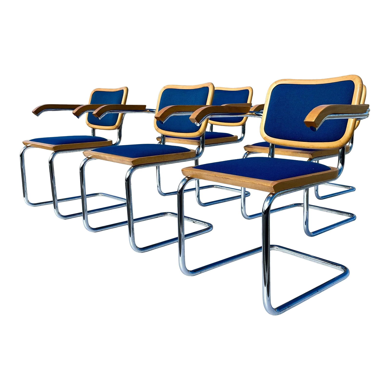 Lowenstein Chrome Wood Cesca Dining Chairs - Set of 6 - 5