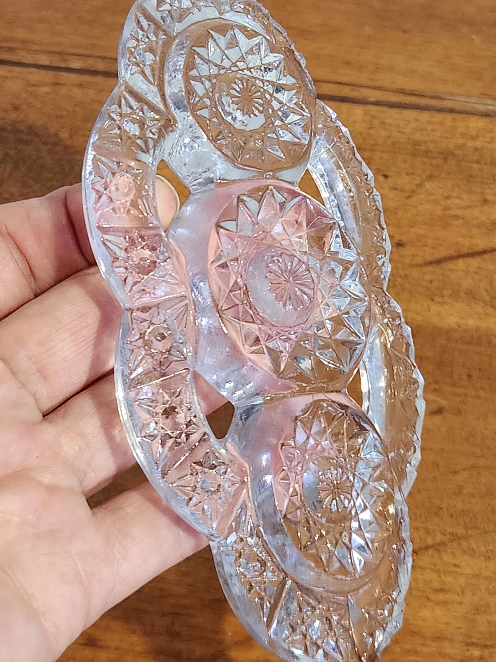 Tall Art Deco Perfume Bottle, Clear Cut Glass 1940's - 12