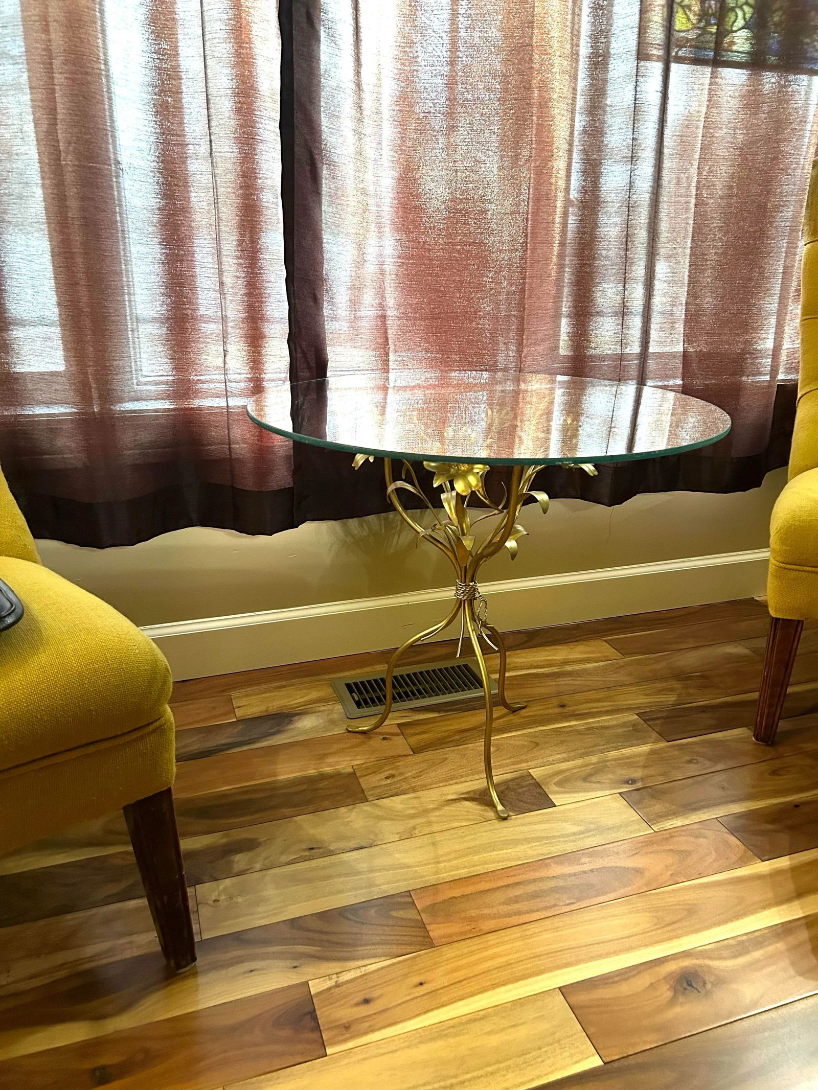 In the Style of Hans Kögl Hollywood Regency, Petite Glass and Brass Accent/Coffee Table, - 12