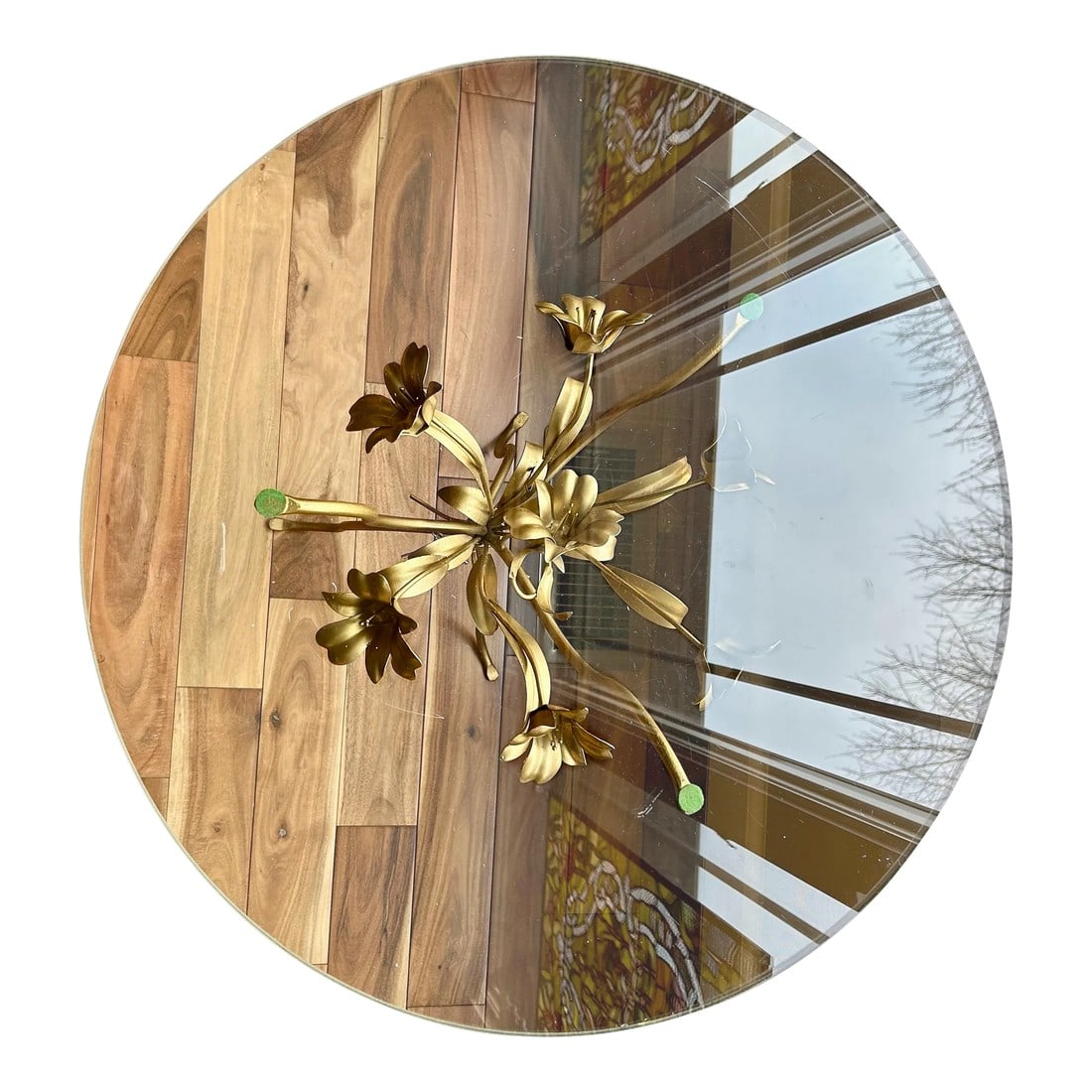 In the Style of Hans Kögl Hollywood Regency, Petite Glass and Brass Accent/Coffee Table,: Hans Kogl was a mid-20th century, German furniture designer, who also designed chandeliers and sconces for Maison Jansen Manufacturing. He was known for his use of cutting-edge materials and