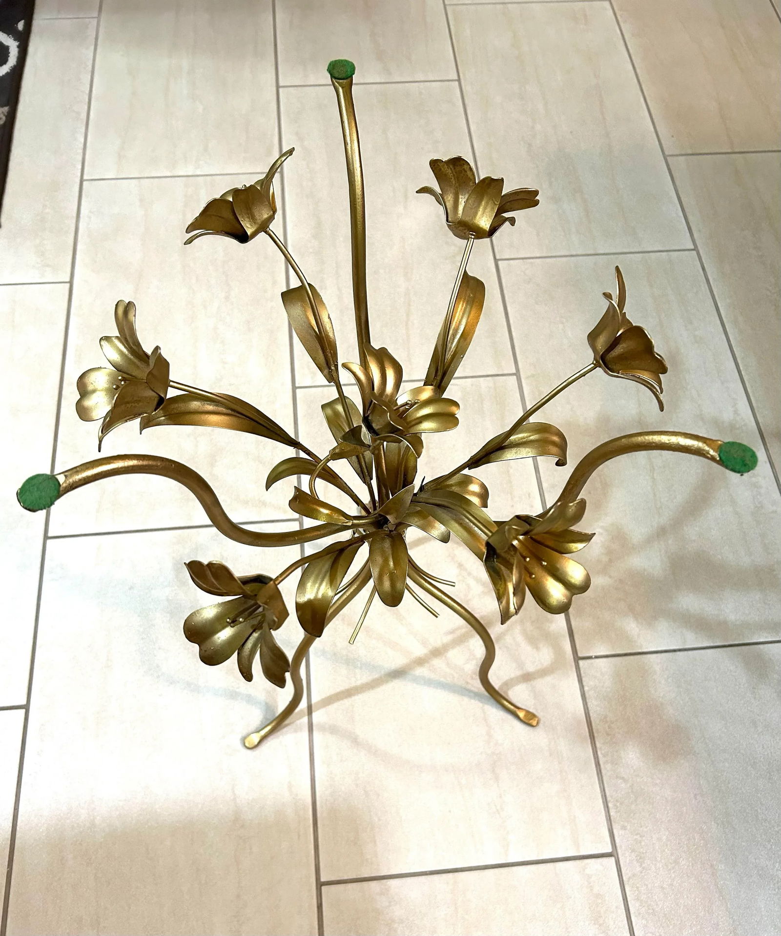 In the Style of Hans Kögl Hollywood Regency, Petite Glass and Brass Accent/Coffee Table, - 3