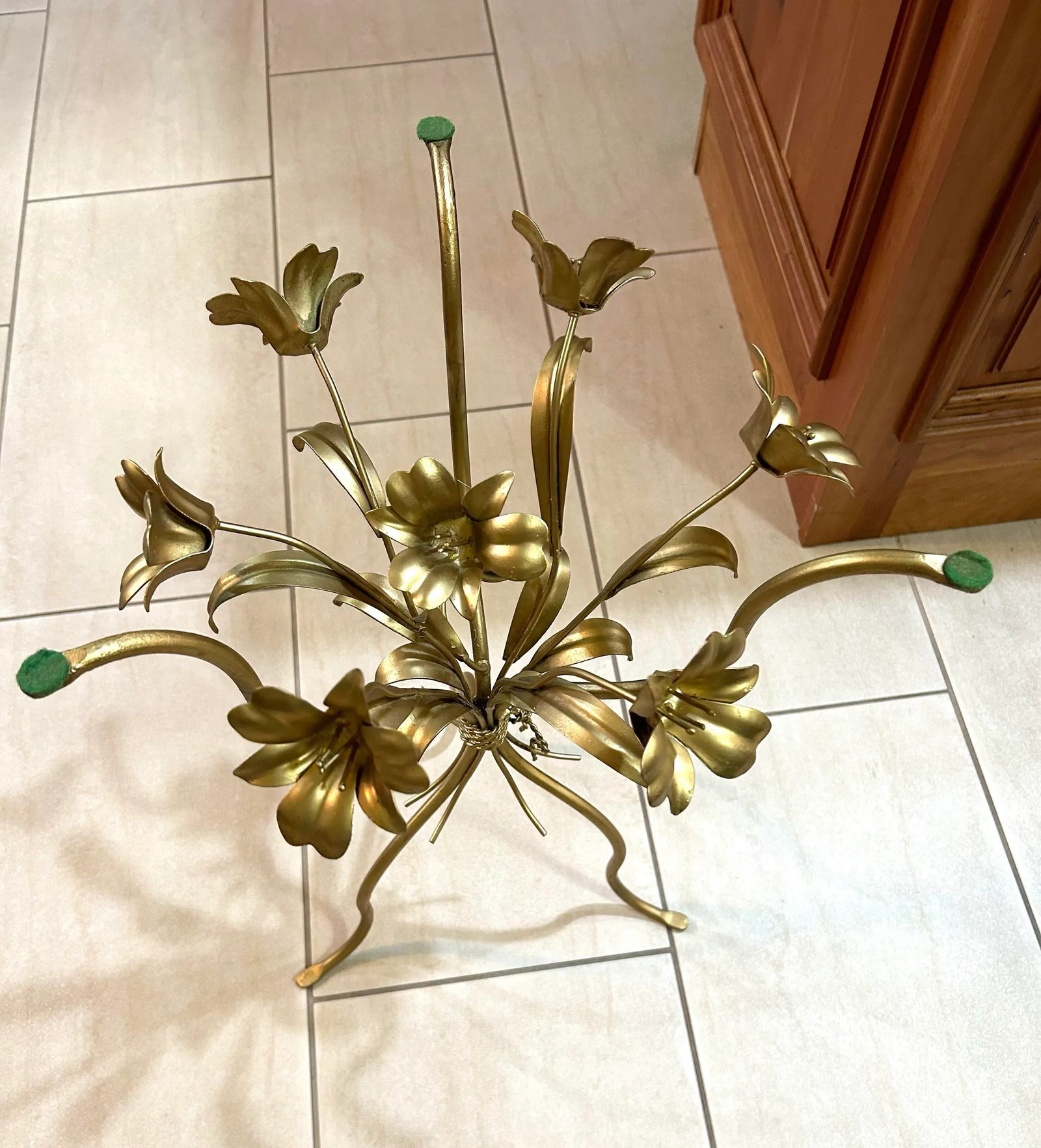In the Style of Hans Kögl Hollywood Regency, Petite Glass and Brass Accent/Coffee Table, - 4