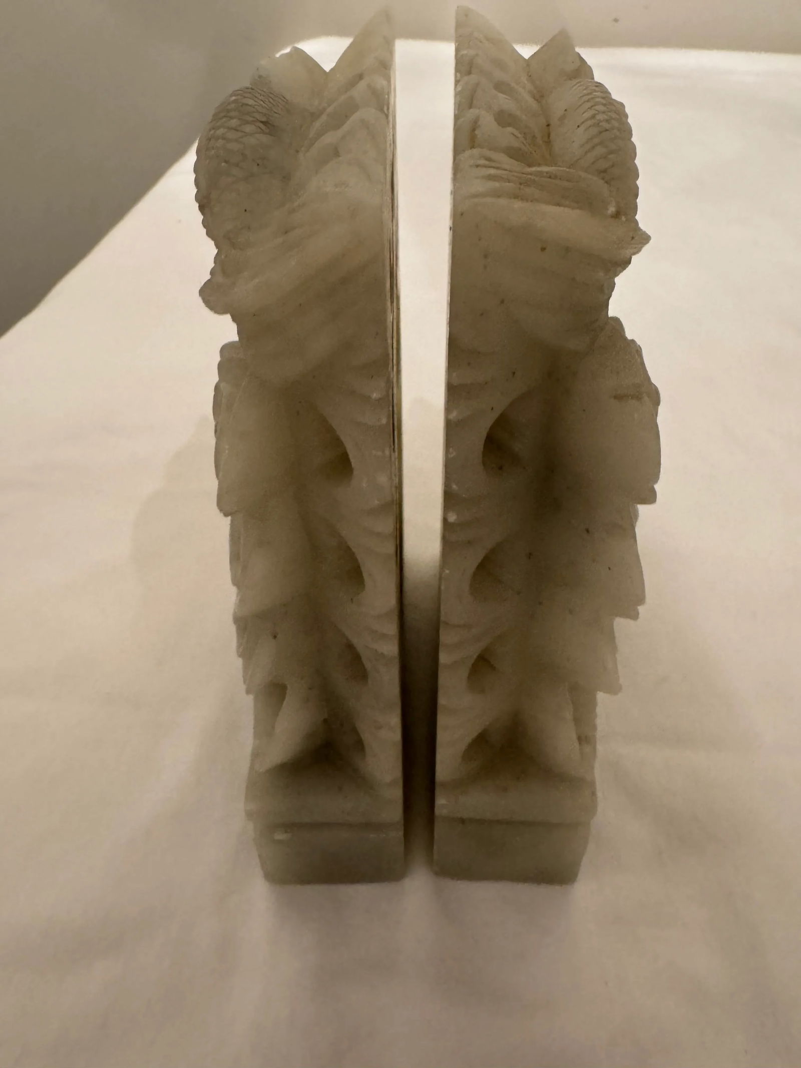 Pair of Late 19th Century Carved Onyx Dragon Asian Bookends - 11