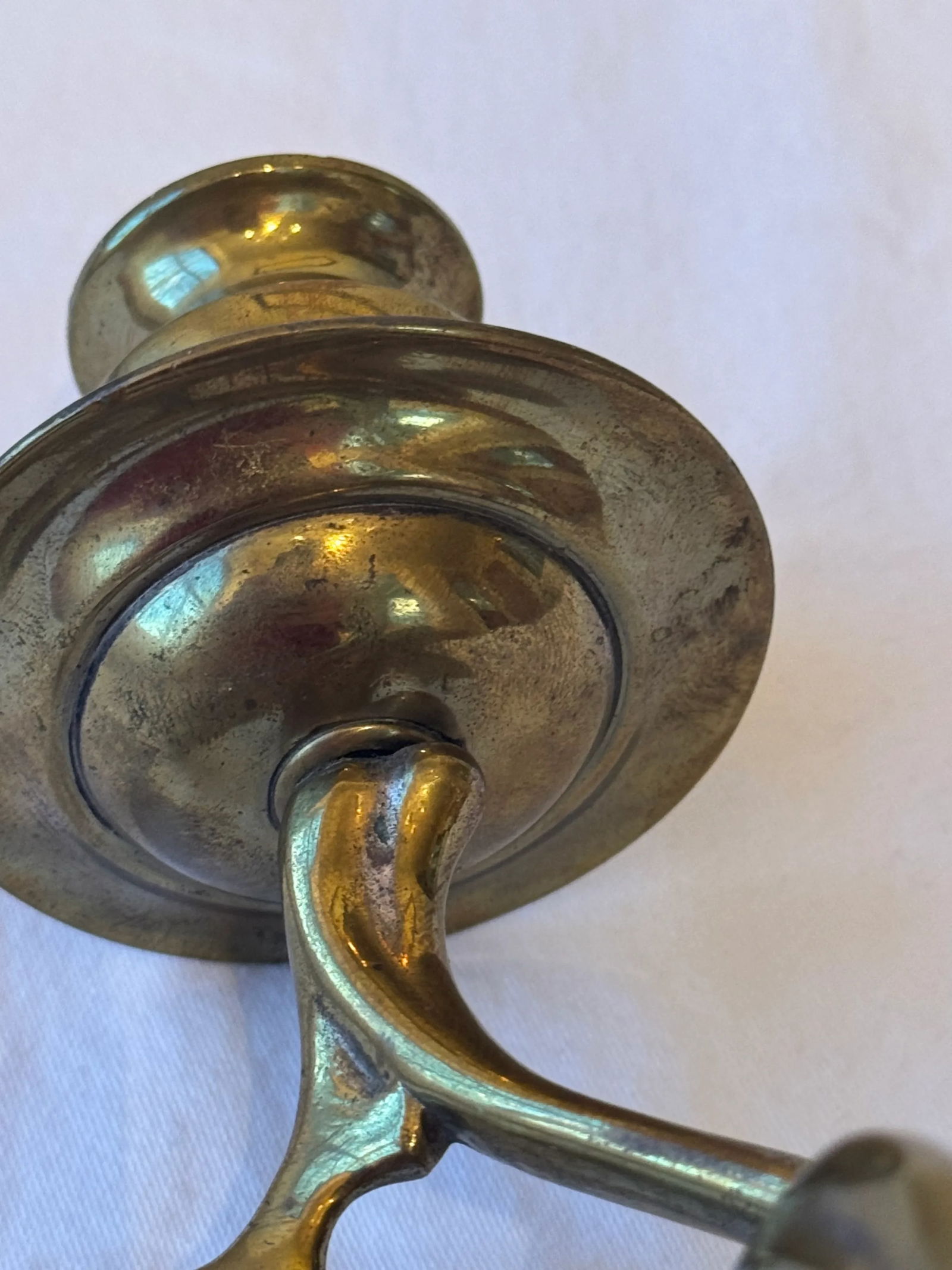 Pair of Twisted Brass Candlesticks – Art Nouveau Style - 7
