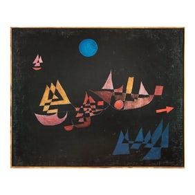 1989 After Paul Klee "Departure of the Ships", Full-Color Print From France