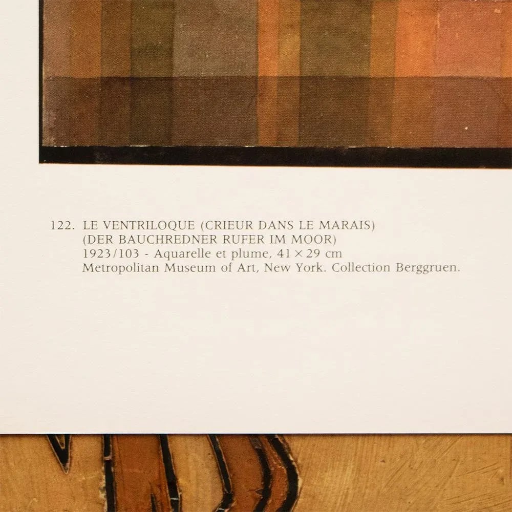 1989 After Paul Klee "Ventriloquist and Crier in the Moor", Full-Color Print From France - 5