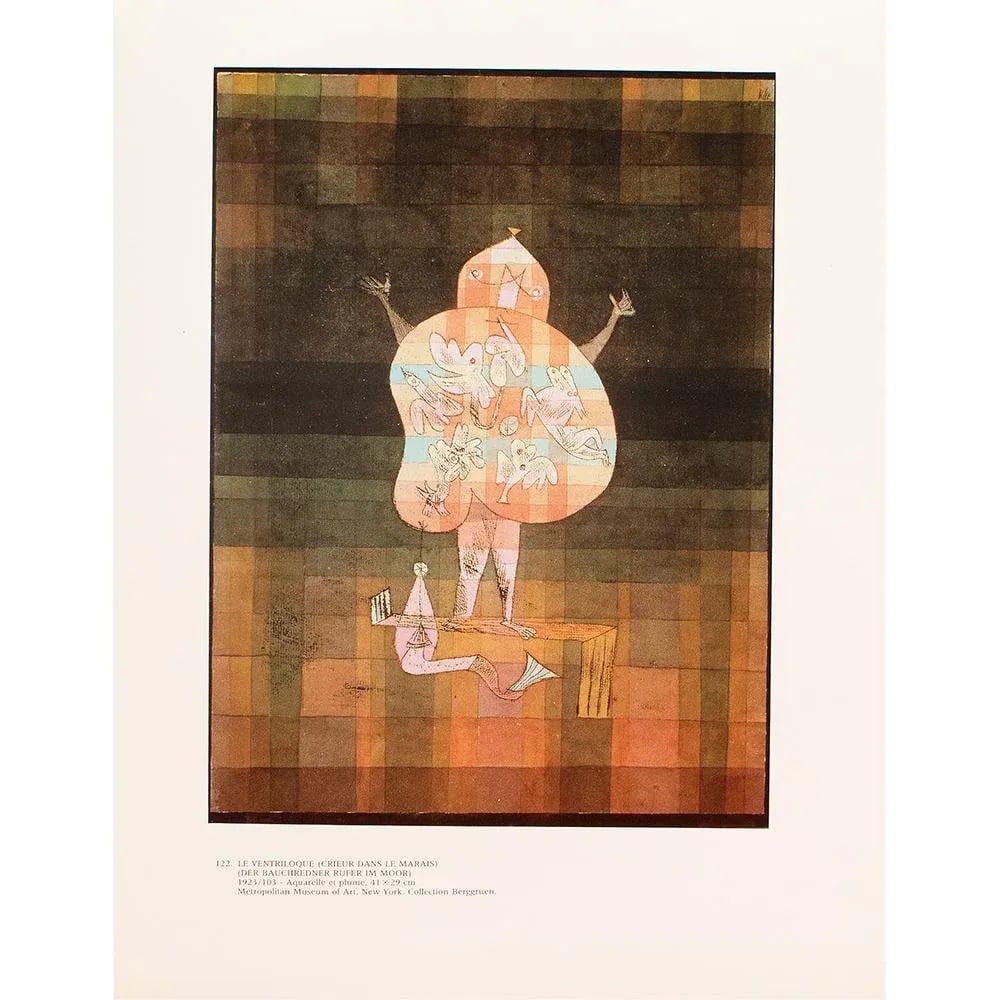 1989 After Paul Klee "Ventriloquist and Crier in the Moor", Full-Color Print From France - 7