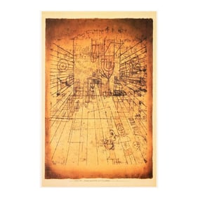 1989 After Paul Klee "Room Perspective With Inhabitants", Full-Color Print From France