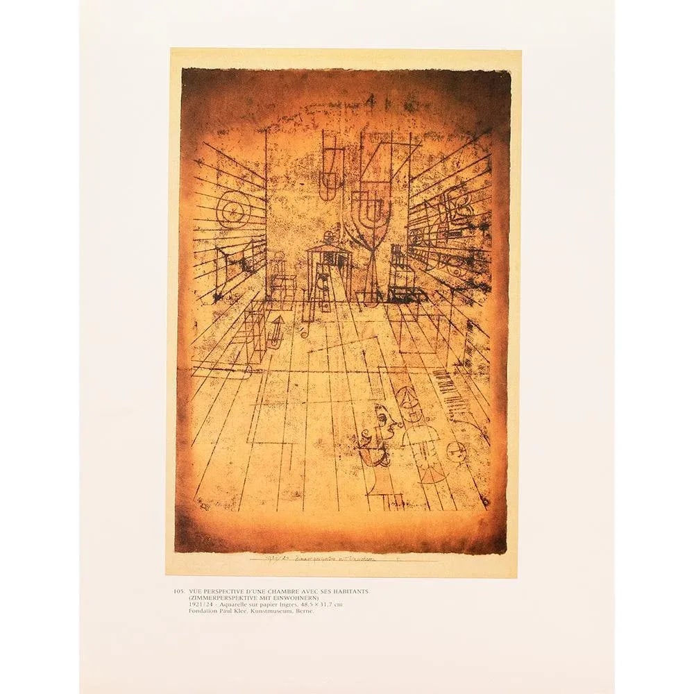 1989 After Paul Klee "Room Perspective With Inhabitants", Full-Color Print From France - 2