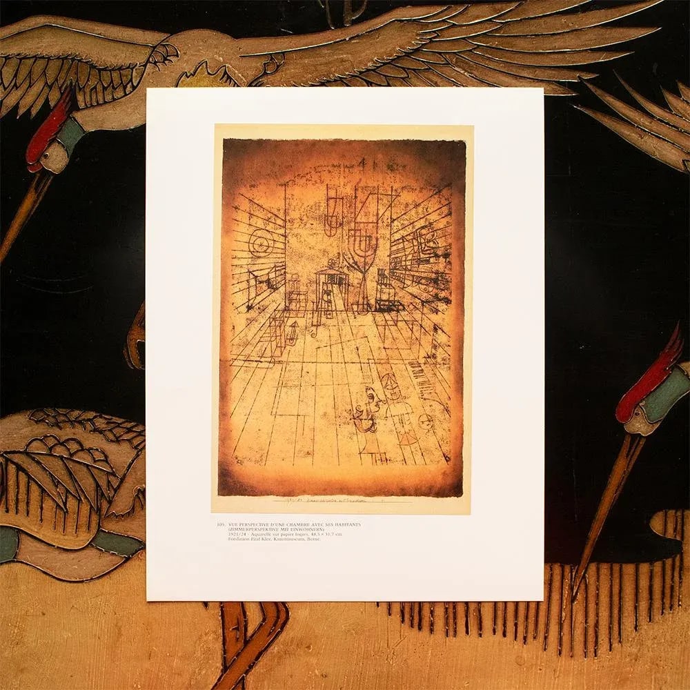 1989 After Paul Klee "Room Perspective With Inhabitants", Full-Color Print From France - 3