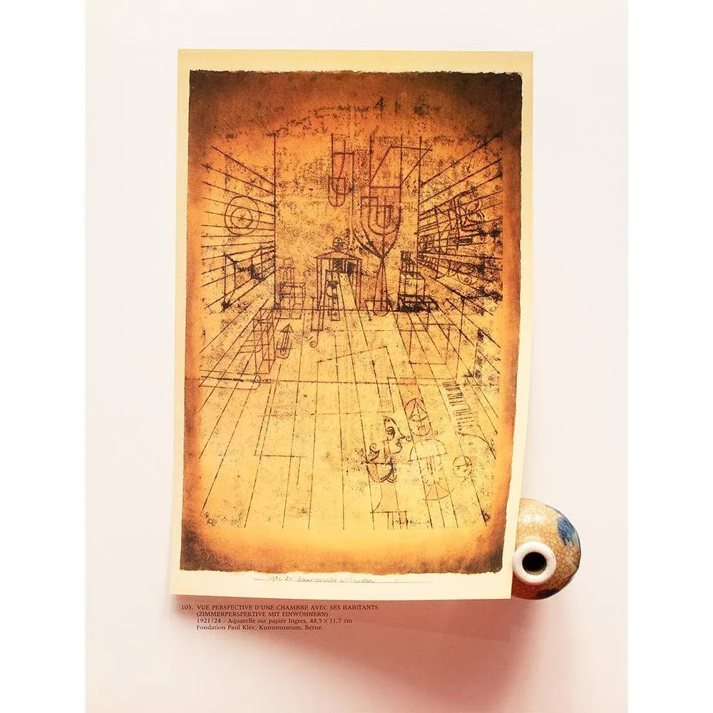 1989 After Paul Klee "Room Perspective With Inhabitants", Full-Color Print From France - 4