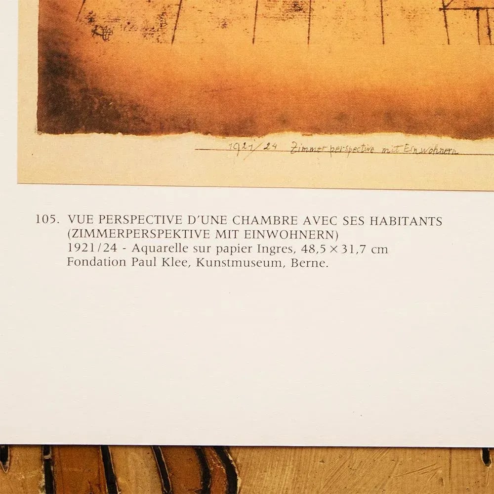 1989 After Paul Klee "Room Perspective With Inhabitants", Full-Color Print From France - 5