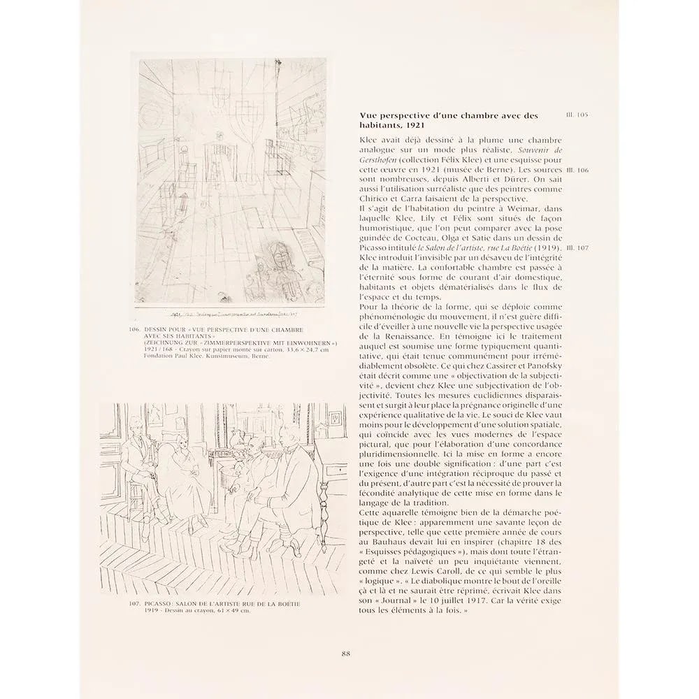 1989 After Paul Klee "Room Perspective With Inhabitants", Full-Color Print From France - 6