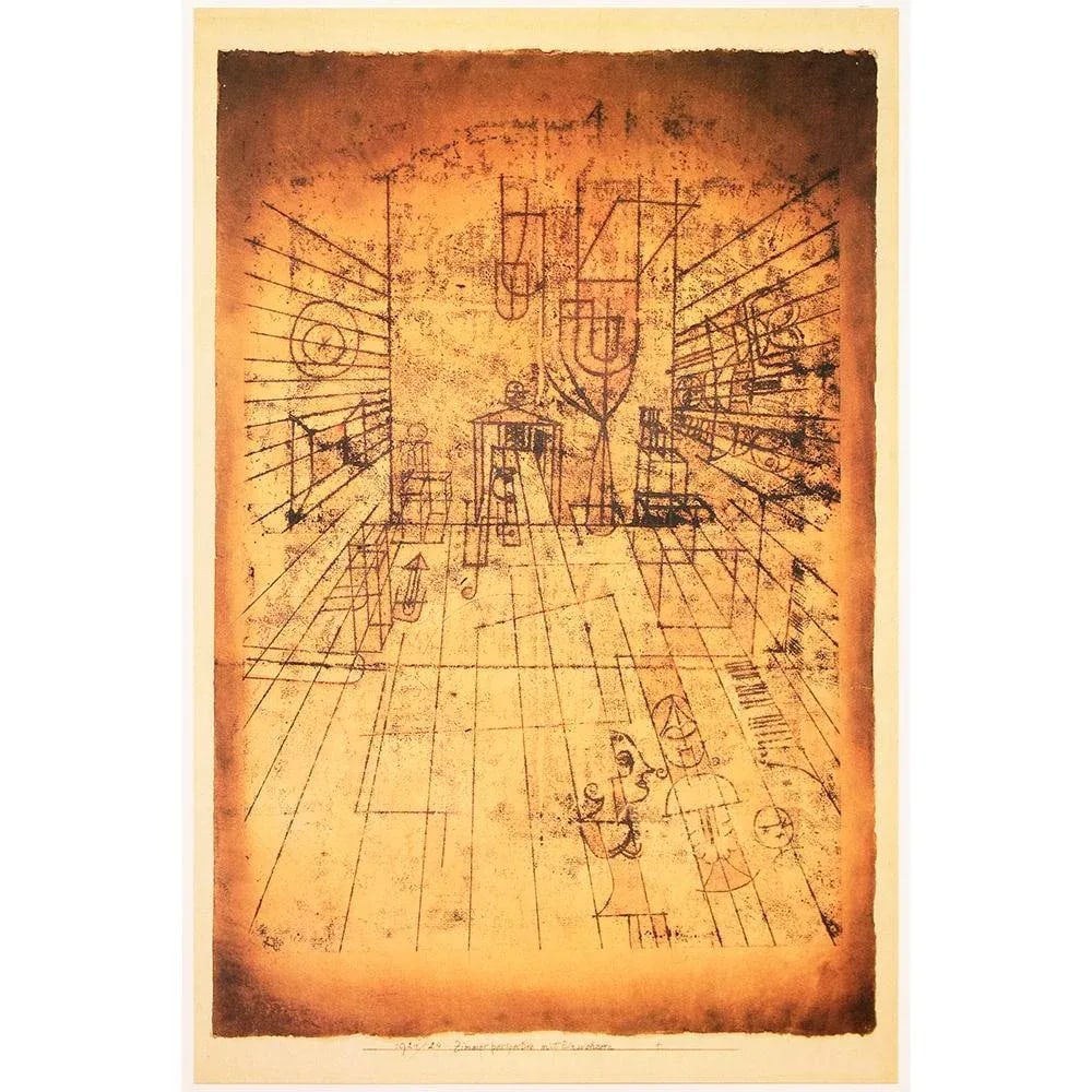 1989 After Paul Klee "Room Perspective With Inhabitants", Full-Color Print From France - 8