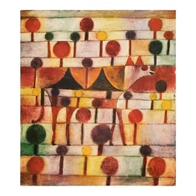 1989 After Paul Klee "Camel in a Rhythmic Tree Landscape", Full-Color Print From France
