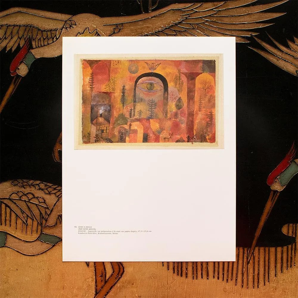 1989 After Paul Klee "With the Eagle", Full-Color Print From France - 3