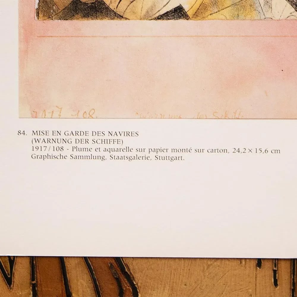 1989 afterPaul Klee "Vessel Caution", Full-Color Print From France - 5